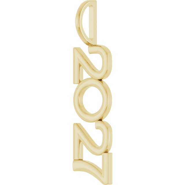 14K Yellow Gold 2021 Vertical Charm/Pendant - Timeless Elegance