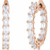 3 CTW Natural Diamond Inside-Outside 14K Yellow Gold Hoop Earrings