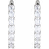 3 CTW Natural Diamond Inside-Outside 14K Yellow Gold Hoop Earrings