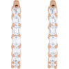 3 CTW Natural Diamond Inside-Outside 14K Yellow Gold Hoop Earrings