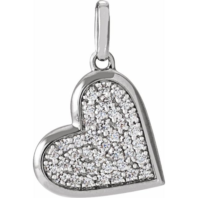 14K Gold Natural Diamond Heart Pendant