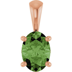 Natural Peridot Scroll Setting Pendant