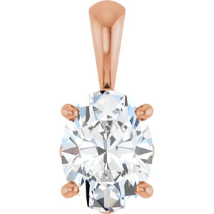 Natural Pink Tourmaline Scroll Setting Pendant in 14K Gold, Rose & Yellow