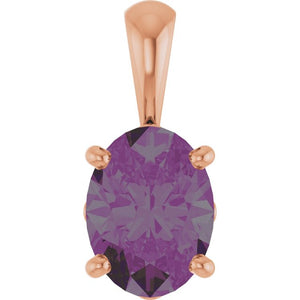 Lab-Grown Emerald Scroll Setting Pendant in 14K Gold with Gemstone Options