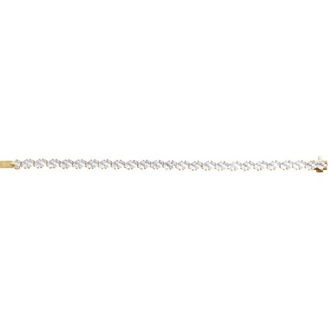 14K Yellow Gold, 7x5 mm Lab-Grown Diamond Line Bracelet - Elegant Design