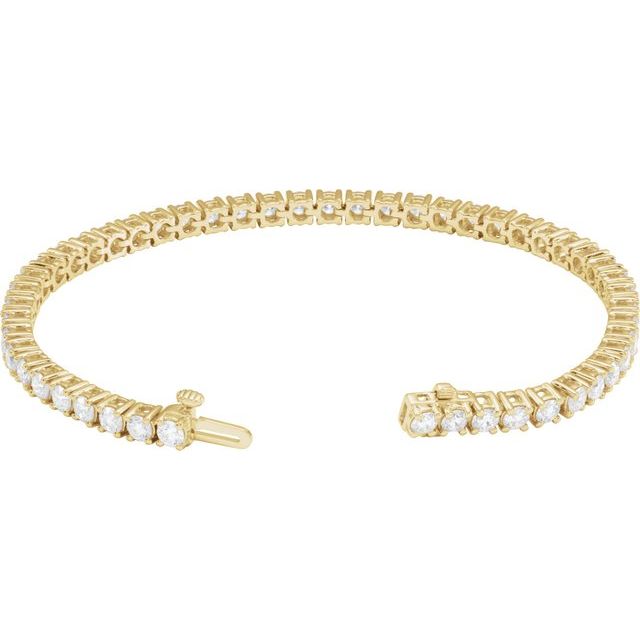 14K Yellow Gold 7" Lab-Grown Diamond Line Bracelet - Elegant Design