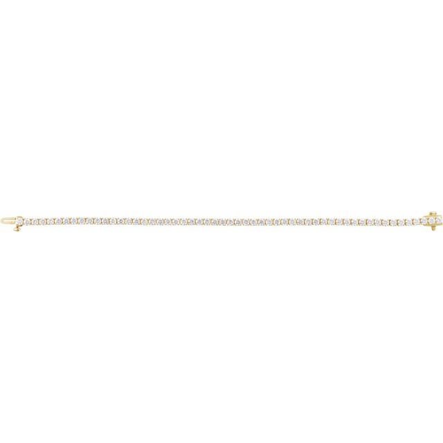 14K Yellow Gold 7" Lab-Grown Diamond Line Bracelet - Elegant Design