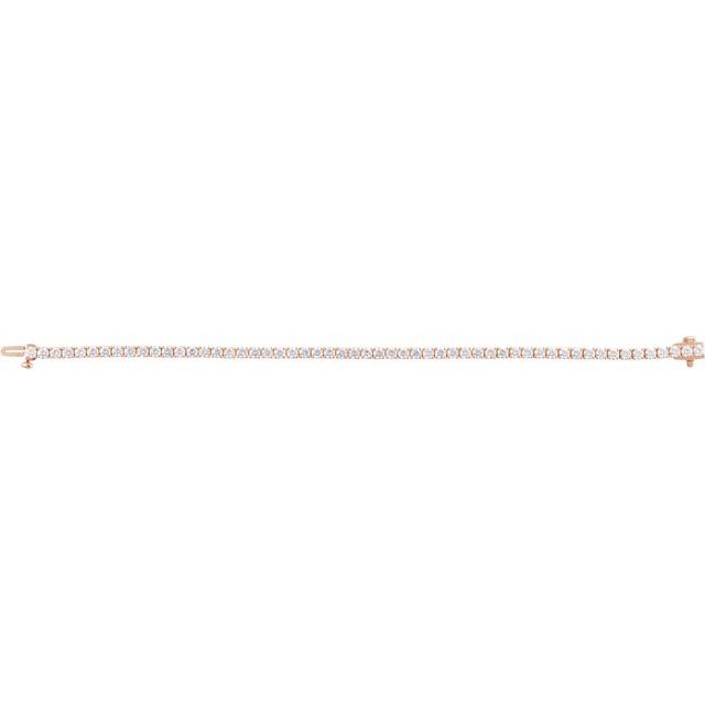 14K Yellow Gold 7" Lab-Grown Diamond Line Bracelet - Elegant Design