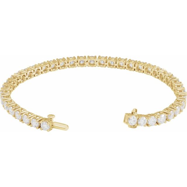 14K Yellow Gold 7" Lab-Grown Diamond Line Bracelet - Elegant Design