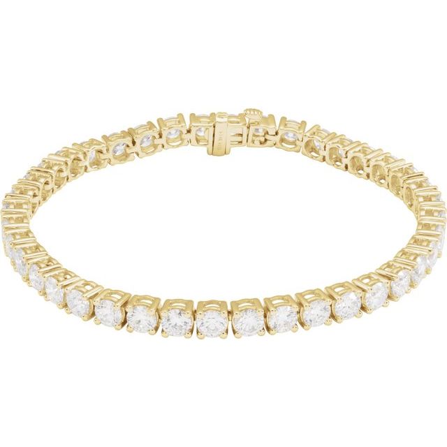 14K Yellow Gold 7" Lab-Grown Diamond Line Bracelet - Elegant Design