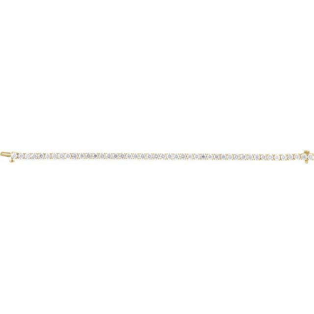 14K Yellow Gold 7" Lab-Grown Diamond Line Bracelet - Elegant Design