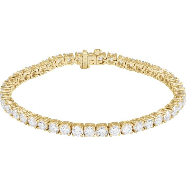 14K Yellow Gold 7" Lab-Grown Diamond Line Bracelet - Elegant Design