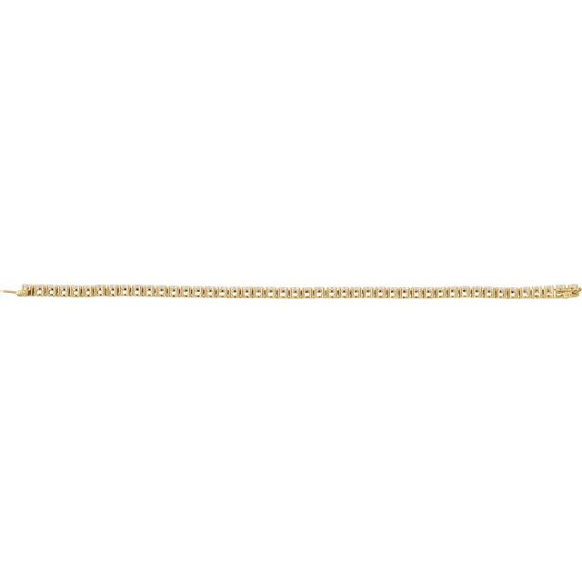 14K Yellow Gold 7" Lab-Grown Diamond Line Bracelet - Elegant Design