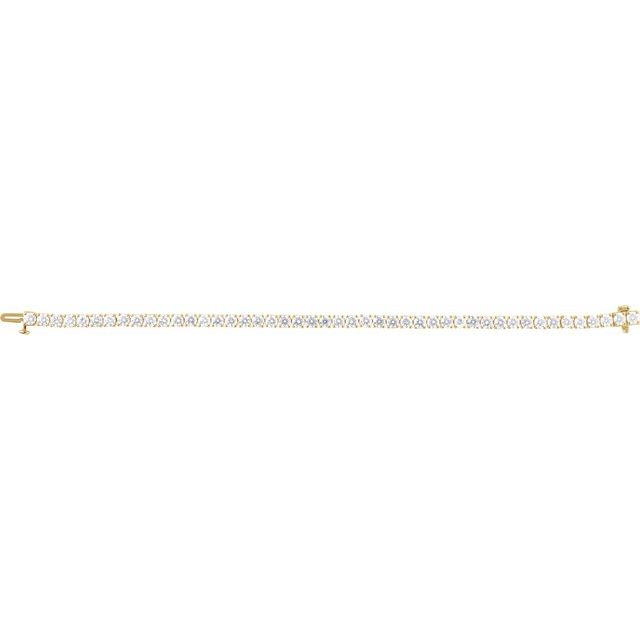 14K Yellow Gold 7" Lab-Grown Diamond Line Bracelet - Elegant Design