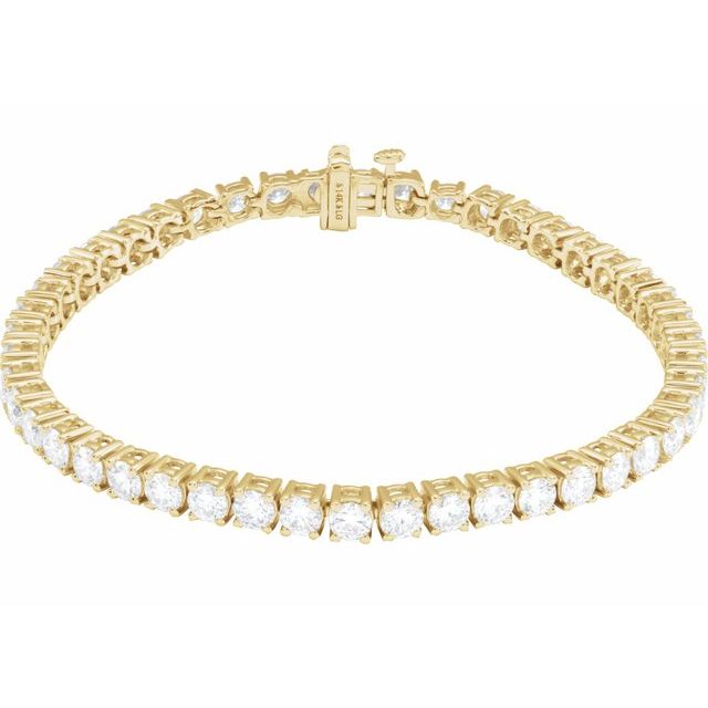 14K Yellow Gold 7" Lab-Grown Diamond Line Bracelet - Elegant Design