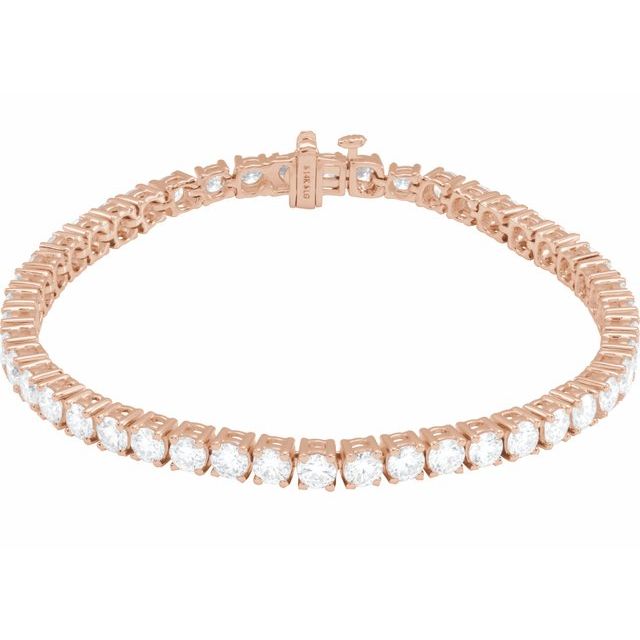 14K Yellow Gold 7" Lab-Grown Diamond Line Bracelet - Elegant Design