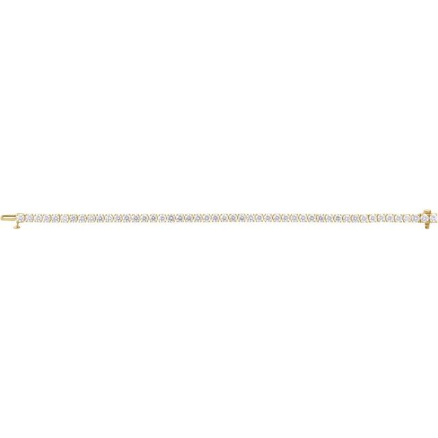 14K Yellow Gold 7" Lab-Grown Diamond Line Bracelet - Elegant Design