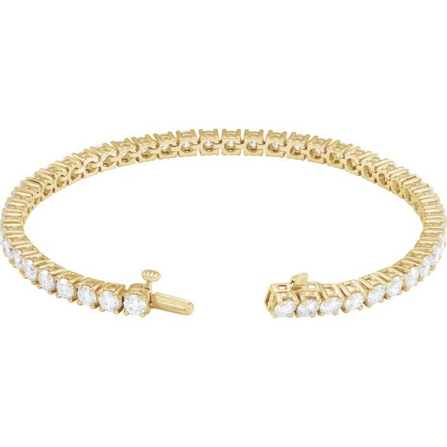 14K Yellow Gold 7" Lab-Grown Diamond Line Bracelet - Elegant Design