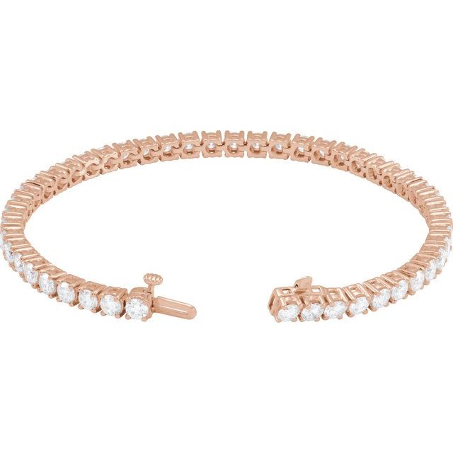 14K Yellow Gold 7" Lab-Grown Diamond Line Bracelet - Elegant Design