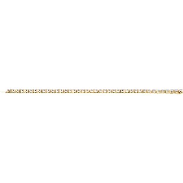 14K Yellow Gold 7" Lab-Grown Diamond Line Bracelet - Elegant Design