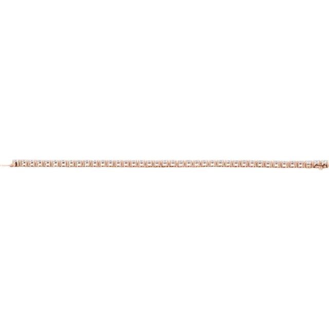 14K Yellow Gold 7" Lab-Grown Diamond Line Bracelet - Elegant Design