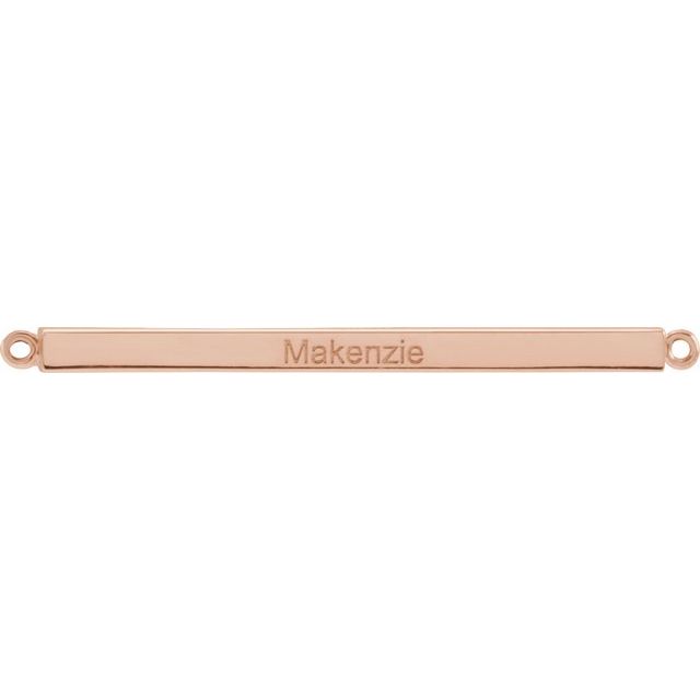 Engravable 14K Rose Gold Four-Sided Bar Necklace Center