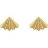 14K Yellow Gold Elegant Fan Stud Earrings – Luxurious Design