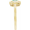 14K Yellow Gold Natural Emerald & 1/6 CTW Diamond Accent Ring