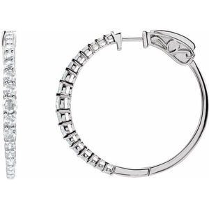 14K Gold Lab-Grown Diamond Graduated Hoop Earrings - Options Available