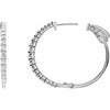 14K Yellow Gold 30 mm Natural Diamond Hoop Earrings - Dazzling Elegance