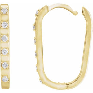 14K Rose Gold 1/10 CTW Diamond-Accent 14 mm Hoop Earrings