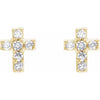 14K Yellow Gold .02 CTW Natural Diamond Inverness Cross Earrings