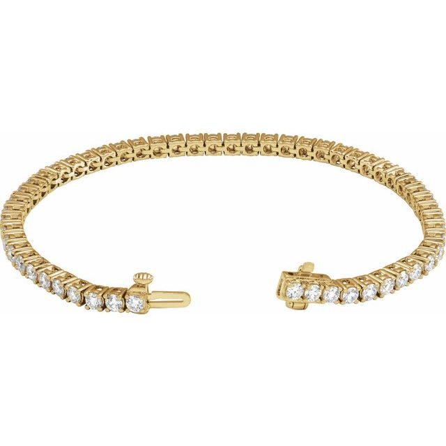 14K Yellow Gold 7" Lab-Grown Diamond Line Bracelet - Elegant Design