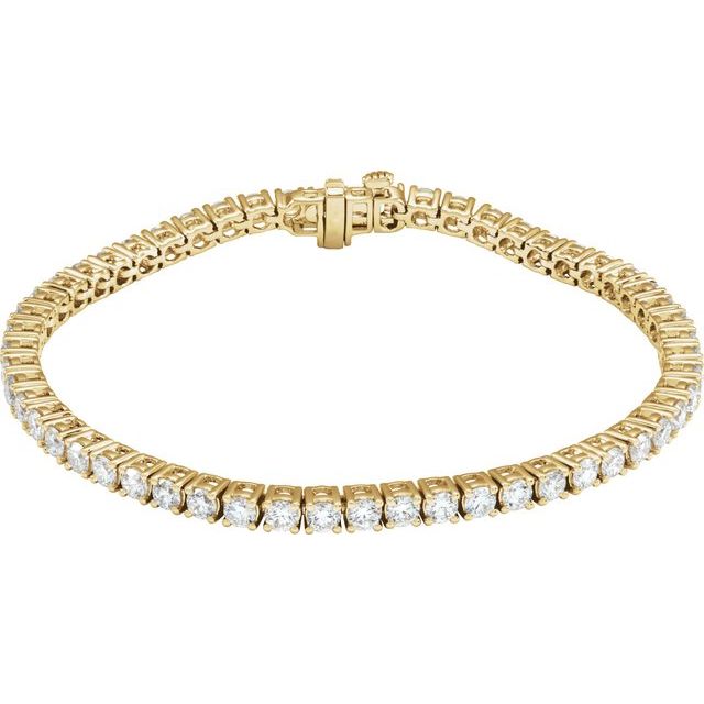 14K Yellow Gold 7" Lab-Grown Diamond Line Bracelet - Elegant Design