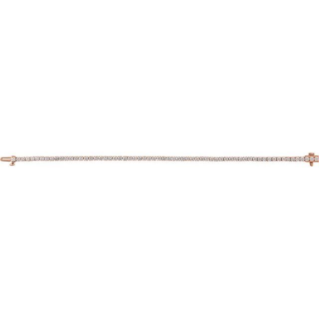 14K Yellow Gold 7" Lab-Grown Diamond Line Bracelet - Elegant Design