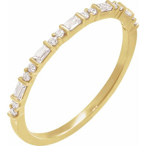 14K Gold Natural Diamond Stackable Ring - Options Available