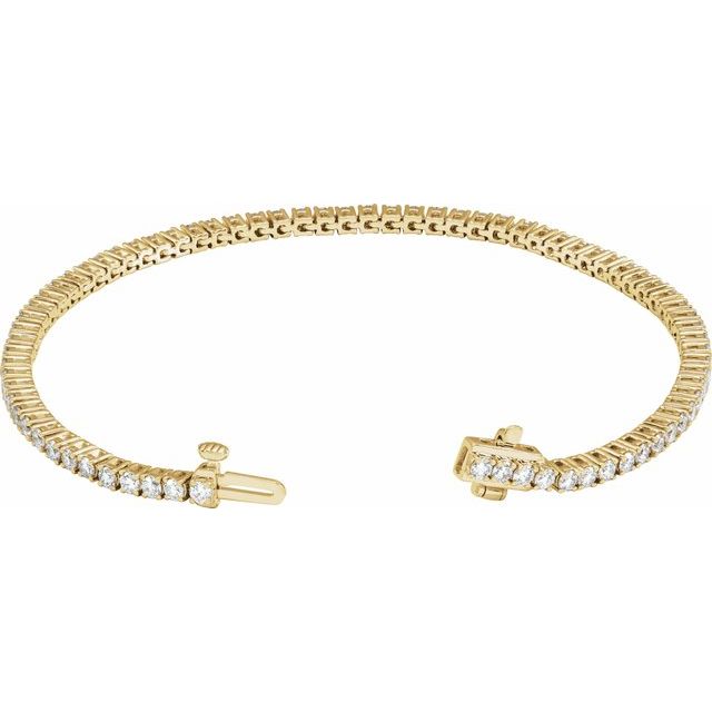 14K Yellow Gold 7" Lab-Grown Diamond Line Bracelet - Elegant Design