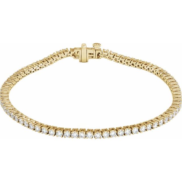 14K Yellow Gold 7" Lab-Grown Diamond Line Bracelet - Elegant Design