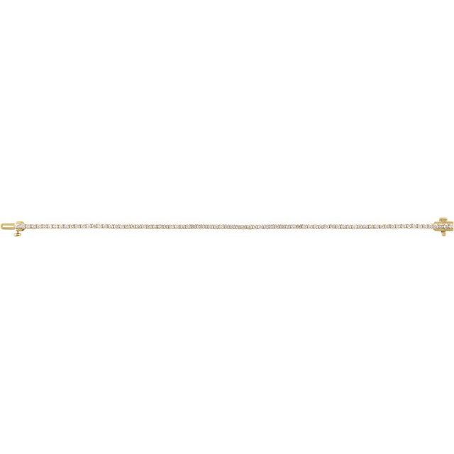 14K Yellow Gold 7" Lab-Grown Diamond Line Bracelet - Elegant Design