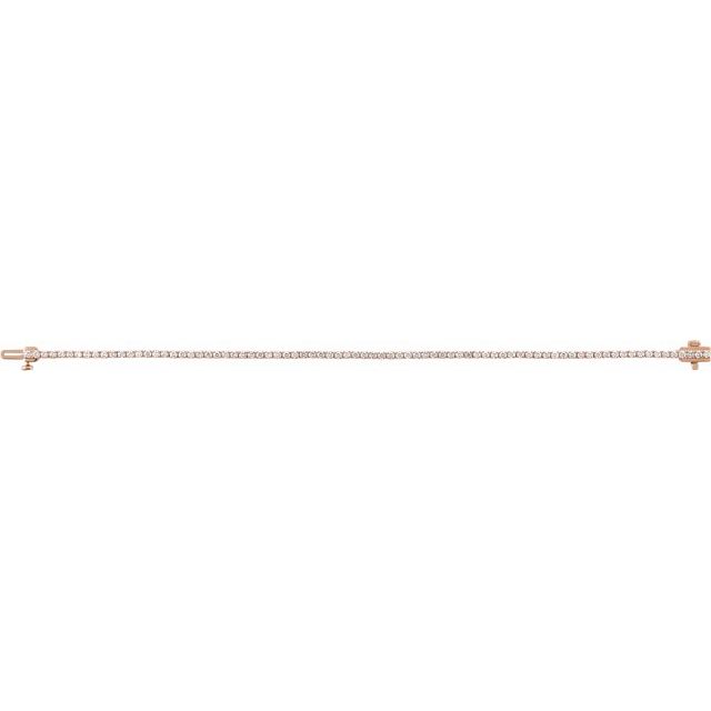 14K Yellow Gold 7" Lab-Grown Diamond Line Bracelet - Elegant Design