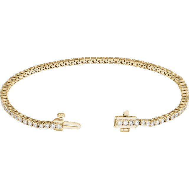 14K Yellow Gold 7" Lab-Grown Diamond Line Bracelet - Elegant Design