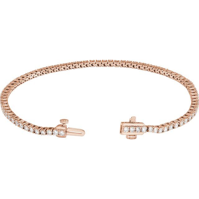 14K Yellow Gold 7" Lab-Grown Diamond Line Bracelet - Elegant Design