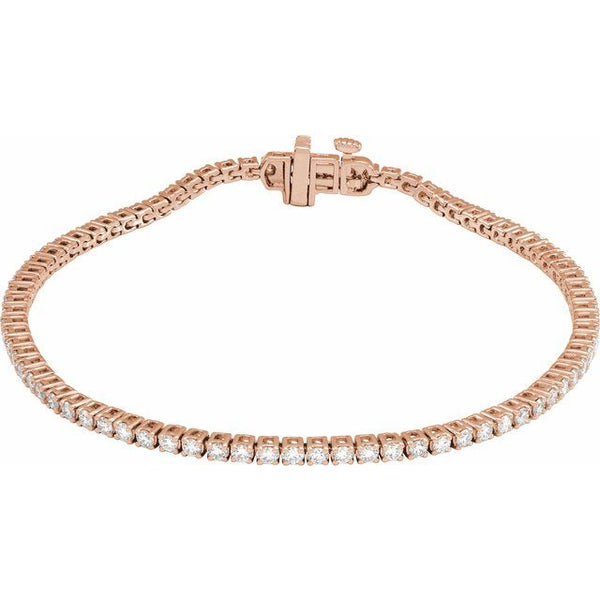 2 CTW Lab-Grown Diamond Line Bracelet Set in 14K Rose Gold