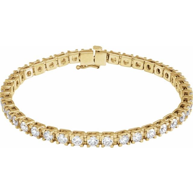 14K Yellow Gold, 7.25" 1 CTW Natural Diamond Line Bracelet