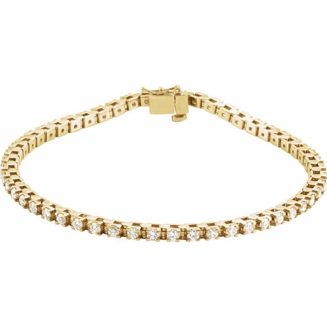 14K Gold Natural Diamond Line Bracelet - Options Available