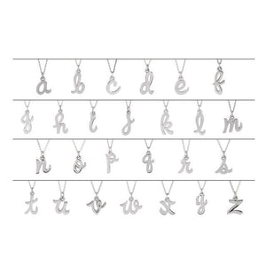 14K White Gold Petite Initial Letter J Pendant - Personal Touch Jewelry