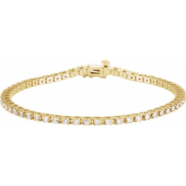 18K Yellow Gold Natural Diamond Line Bracelet - Options Available