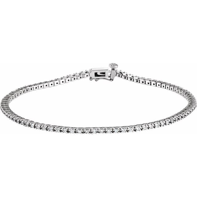18K Yellow Gold Natural Diamond Line Bracelet - Options Available