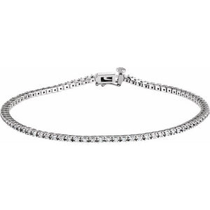 18K Yellow Gold Natural Diamond Line Bracelet - Options Available