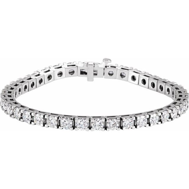 18K White Gold Natural Diamond Line Bracelet